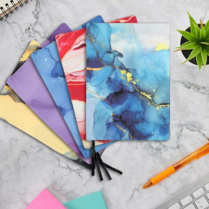 Book Covers – 9 Pack Jumbo Stretchable Book Covers, Reusable & Washable Fabric Book Sleeves for Hardcover & Paperback Textbooks up to 9 x 11 in, Marble Pattern, Back to School Supplies