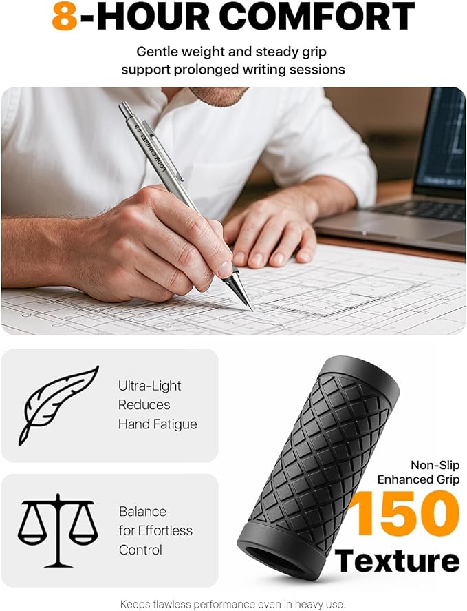 Four Candies Metal Mechanical Pencil Set - 3PCS 0.9mm Art Mechanical Pencils & 360PCS HB Lead Refills & 3PCS Erasers & 9PCS Eraser Refills, Drawing Mechanical Pencils for Writing, Sketching/With Case