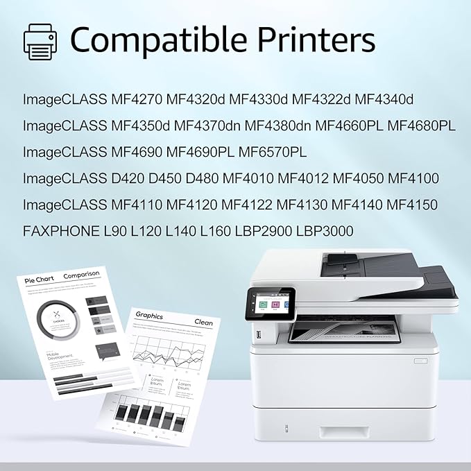 greencycle Compatible Toner Cartridge Replacement for Canon 104 FX9 FX10 FX-10 FX-9 104 ImageClass MF4100 MF4150 MF4270 MF4350d MF4370dn MF4380dn D420 D480 (Black,4 Pack)
