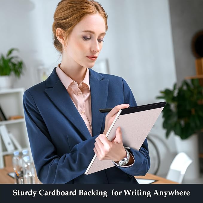 HAUTOCO 6 Pack 8.5 x 11 Legal Pads White Wide Ruled Notepads Perforated Writing Pads, 30 Sheets Per Notepad, 3-Hole Punched Paper, Writing Note Pads for School, Home, Office, Business