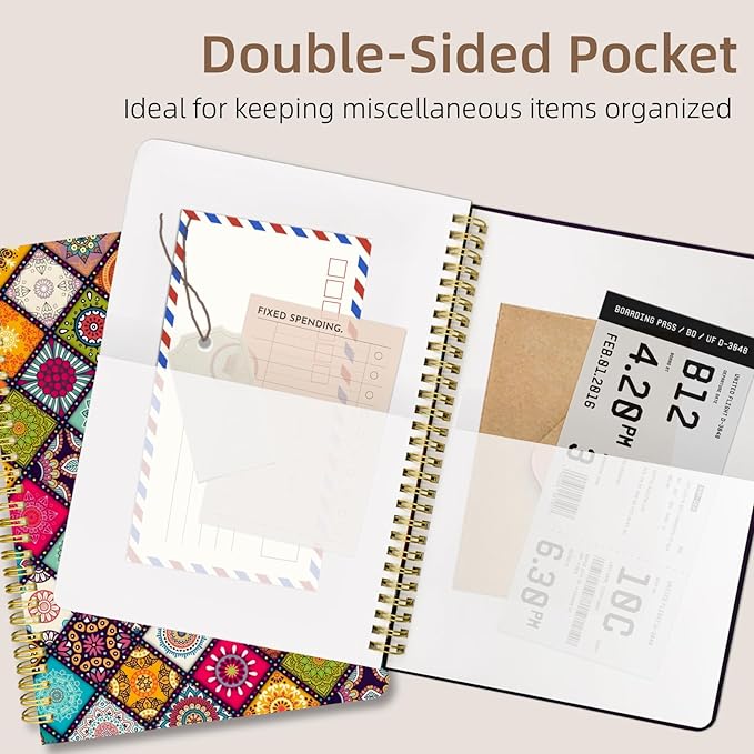 Cute Spiral Notebook journal B5 Aesthetic Pretty Design for Women Girls Kawaii with Pocket, 10 x 7.2 inch, Lined, Art