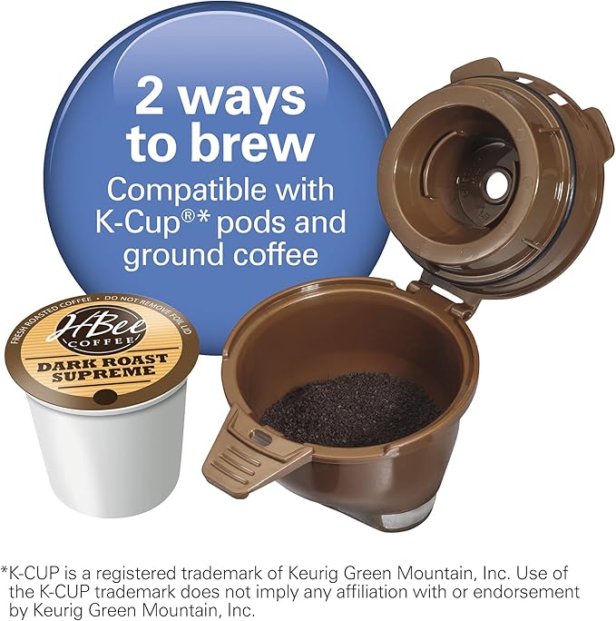 Hamilton Beach FlexBrew Single Serve Coffee Maker, Compatible with Pod Packs and Grounds, 14 oz. Water Reservoir, Slim Design, Fast Brewing, Black (49900)