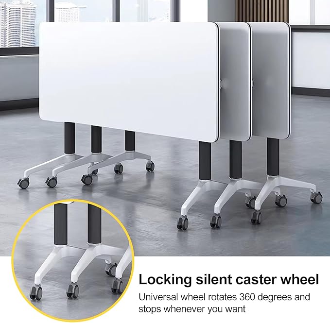 Conference Room Table with Flip-Top Design for Dynamic Meetings, Business Table Computer Desk with Heavy-Duty Frame,Foldable Seminar Meeting Tables for Home Office (2, E, 70.8IN)