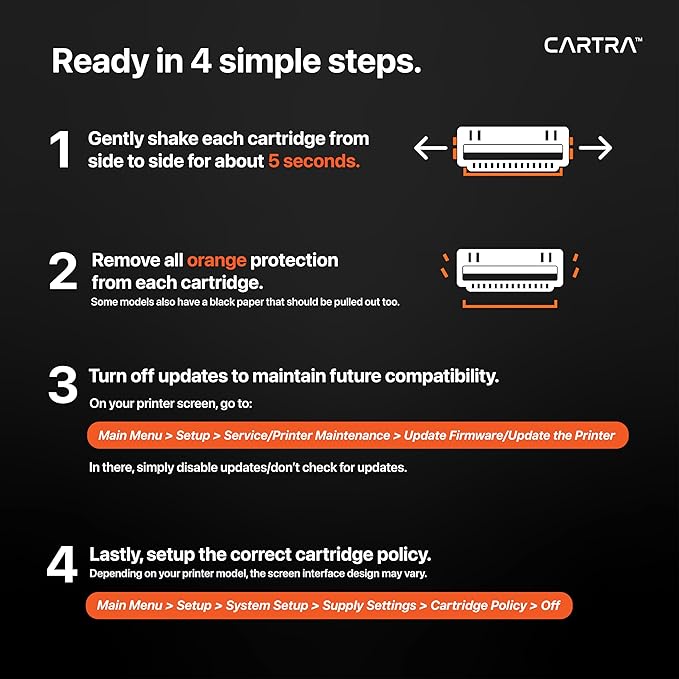 CARTRA 414X Toner Cartridge Set 4 Pack for HP Color Laserjet Pro MFP M454dw, M454dn, M454, M479fdw, M479fdn, M479, M455dn, M455, M480f, M480 - High Yield Magenta Black Cyan Yellow