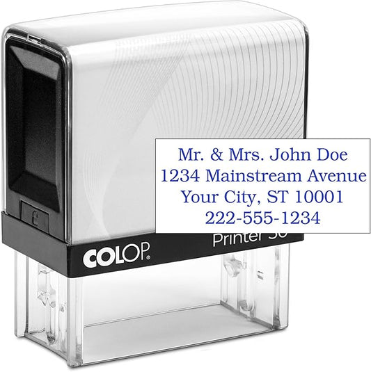 COLOP Medium Size Self Inking Custom Text Stamp - Choose from Many Fonts & 15 Ink Colors