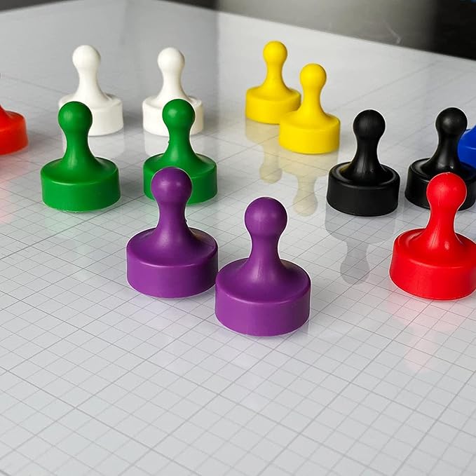 GLASSBOARD STUDIO Powerful Neodymium Magnets, Pawn-Shaped - Strong Fridge/Refrigerator and Whiteboard Magnet, Ideal for Office, Kitchen, Crafts - Rare Earth, Heavy Duty (3, Juicy Peach)