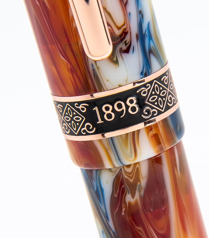 Conklin 1898 Fountain Pen, Misto Orange - Fine Nib | Unique Resin Blend Pen with Luxury Design | JoWo Stainless Steel Nib Made in Germany | Ideal Gift for Professionals