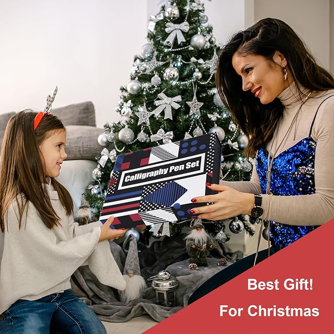 Calligraphy Pen Set,Fountain Pens with 7 Different Replaceable Nibs with 60 Ink Cartridges(12 Colors),Calligraphy Set for Beginner Writing Drawing