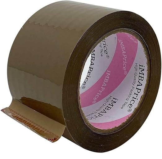 iMBAPrice 3-Inches Brown/Tan Color Shipping Packaging Tape 6 Roll of 110 Yard (6 x 330 Feet) Long 3" Packing Tape for Sealing Boxes, Packaging Parcels, Moving and Storage