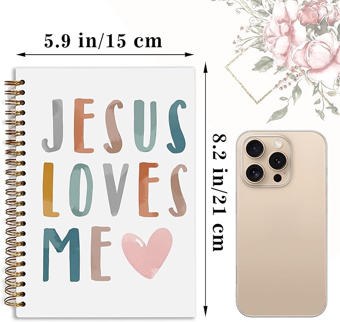 Bible Notebook, A5 Spiral Christian Journal with Floral Pink Butterfly Notebook, Bible Verse-God Says You Are, Inspirational Notebooks for Women, Bible Study, Gift for Birthday Christmas