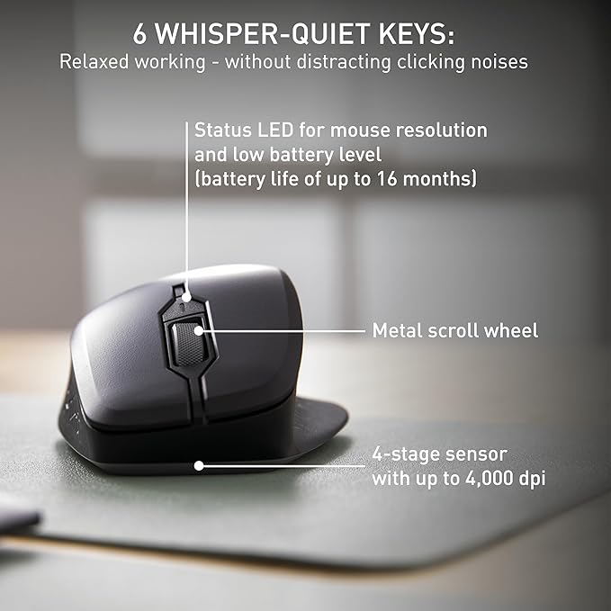 Cherry Stream Mouse Comfort. Silent Click with Ergonomic Shape and Wireless Freedom.