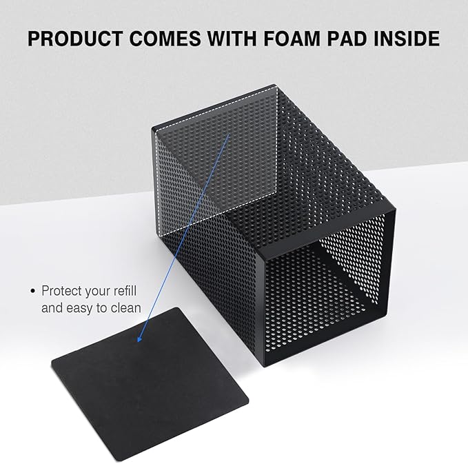 Comix Mesh Pen Holder Desk, Wire Pencil Holder with Foam Pad and Non-Slip Bottom Office Supplies Desk Organizer for Home Office School, 10 Packs