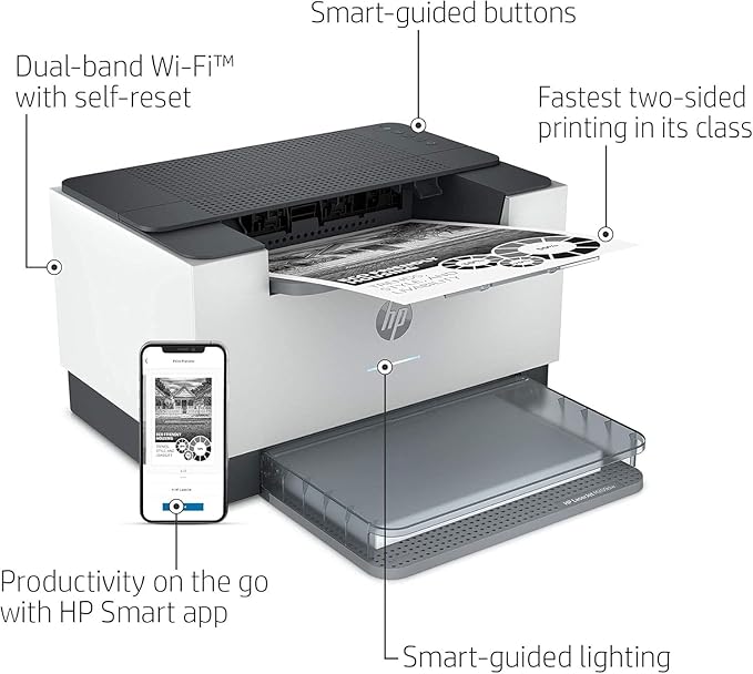 HP Laserjet M209dw Wireless Black & White Laser Printer, Single-Function, Print, Best for Home Office (Renewed)