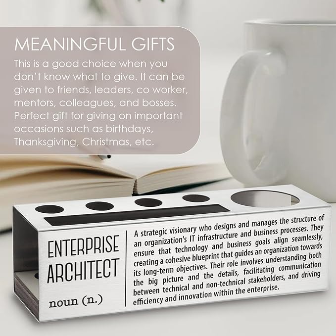 Enterprise Architect Definition Gifts for Women, Men, Business Owner Gifts, Enterprise Architect Entrepreneur Boss Desk Decor Pen Pencil Holders WCC44