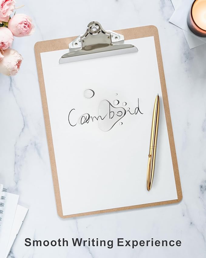 Cambond Ballpoint Pens Fancy Pens - Wedding Guest book with Pen for Journaling Uniform Christmas Gift Gold Pen Black Ink Pens 1.0mm Medium Point, 3 Pens with 6 Refills (Gold)