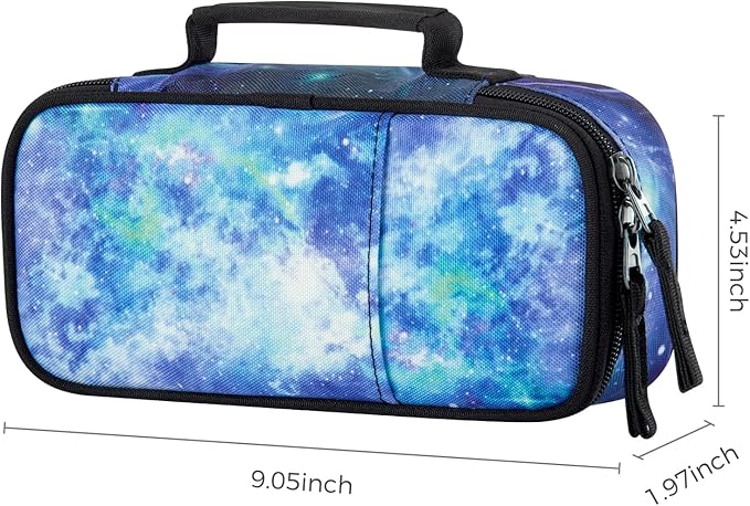 Choco Mocha Sky Pencil Case for Boys, Soft Pencil Case Kids Pencils Pouch for Kindergarten Boys, Blue