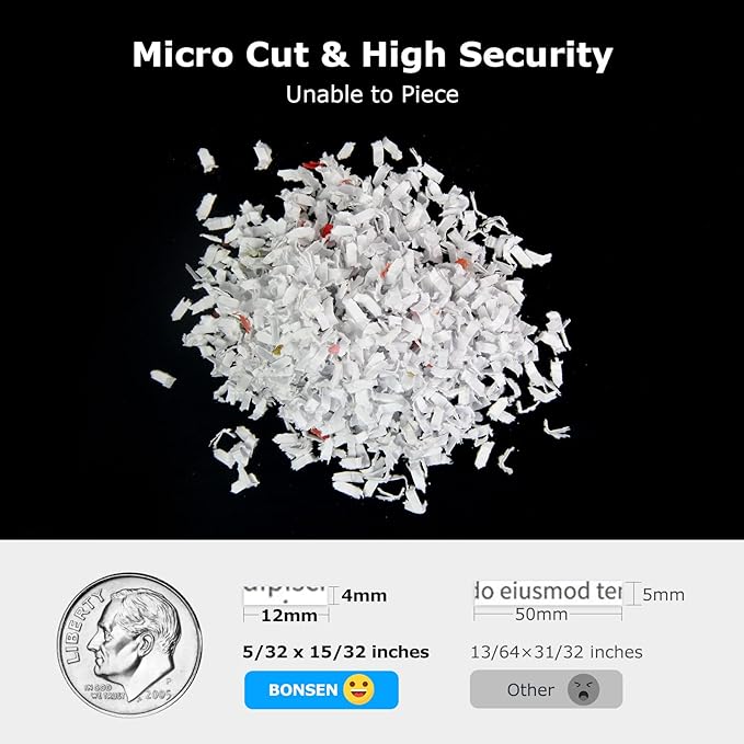 BONSEN Shredder for Office, 120-Sheet Auto Feed Paper Shredder, Micro Cut Paper Shredders for Home Office Use, 30 Minutes/High Security Level P-4/6 Gallon Bin (S3110)