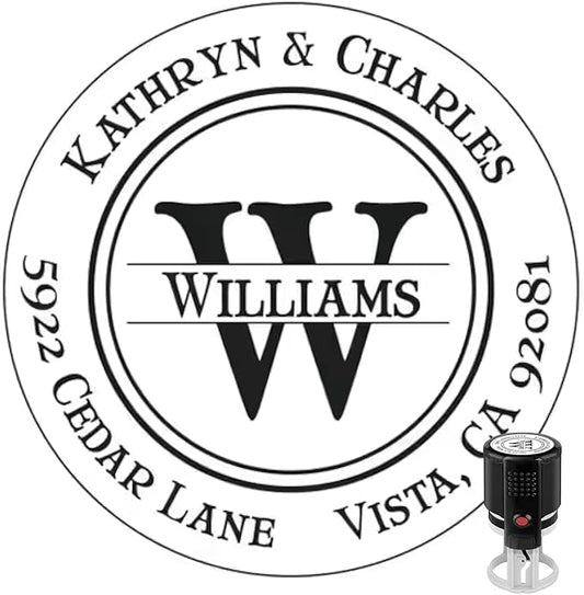 Custom Address Stamp - Self Inking Personalized Rubber Stamp for Mailing Envelopes, Packages, Wedding Invites & Business Mail (Round)