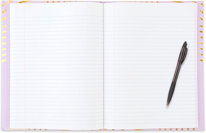 Five Star Composition Book, College Ruled Paper, 7-1/2" x 9-3/4", 80 Sheets, Hardcover, Lilac and Metallic Gold Arches (850111F-AMZ)