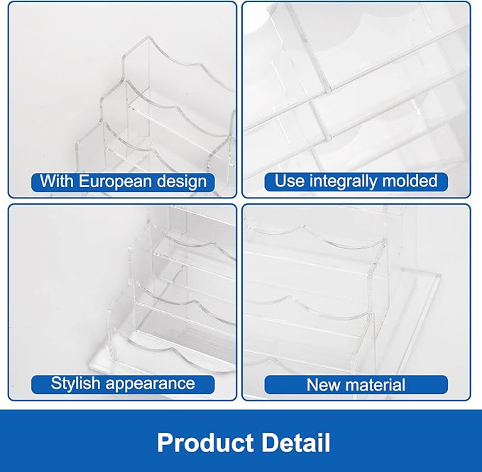 Business Acrylic Card Holder Display for Desk, 12 Slots 4 Tiers Multiple-Clear Acrylic Business Card Stand Set, Holds Approximately 600 Cards