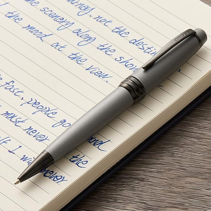 Cross Bailey Refillable Ballpoint Pen Presented in a Premium Gift Box - Medium Point, Black Ink, Matte Gray