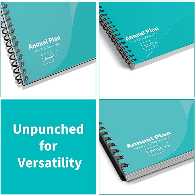 Binditek 50 Pack 12 Mil Ultra Clear Binding Covers, Polythylene Terephthalate, 8.5 x 11 Inches, Letter Size, Square Corners, Un-Punched, for Students and Coworkers