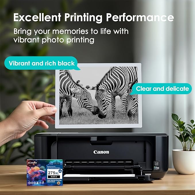 EcoVictor Remanufactured PG-275 Black Ink Cartridge Replacement for Canon 275XL PG275 Cannon PG-275XL PG275XL Black 2 Pack Ink for PIXMA TR4720 TR4700 TR4722 TS3522 TS3722 TS3500 TS3520 TS3700 Printer