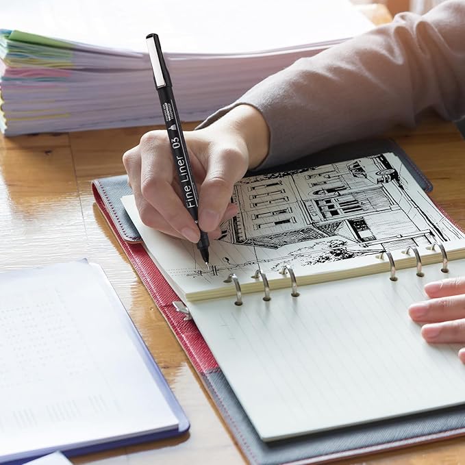 EYEYE Micro Pen Black Drawing Art Pens,0.2/0.25/0.3/0.35/0.45/0.5mm Archival Pens Waterproof Ink Set Artist Supplies Archival Inking Markers Sketch Outline Pen