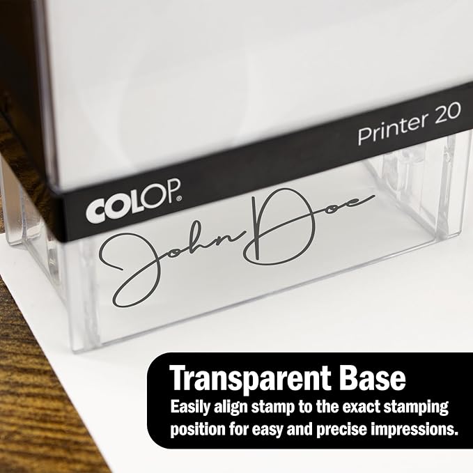 COLOP Small Size Self Inking Custom Signature Stamp - Choose from 15 Ink Colors
