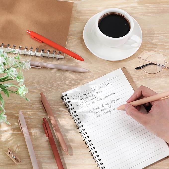 Crtiin 50 Pcss Gel Ink Pens Bulk Black Ink, Smooth Writing Cute Colorful Pens for Back to School First Day of School Teacher Student Server Office Supplies Staff Party Favor Gifts (Orange Series)