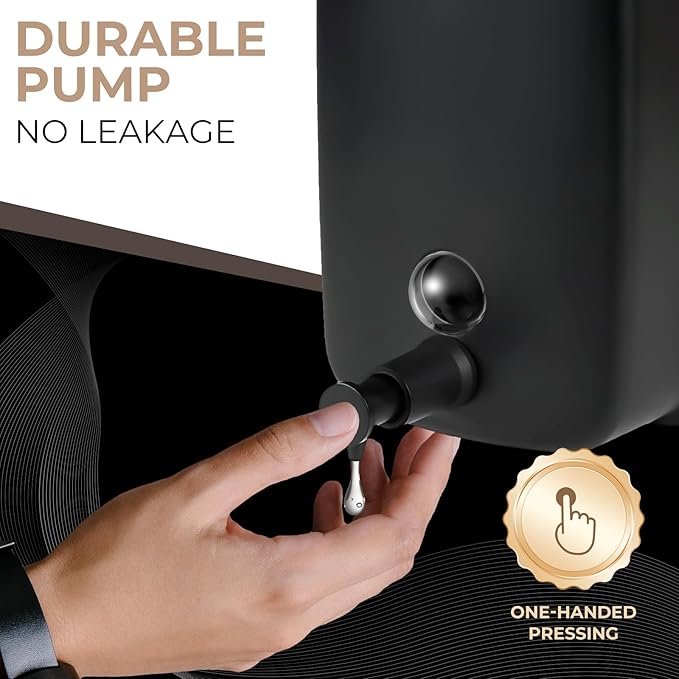 Commercial Soap Dispenser Wall Mount Stainless Steel Soap Dispensers Liquid Manual Anti-Leak Pump Hand Soap Dispenser for Bathroom Kitchen Black (28 fl.oz./800ml)