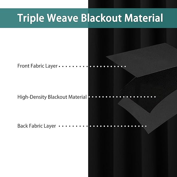 BONZER Room Divider Curtain Grommet Thermal Insulated Wide Blackout Curtains for Bedroom Living Room, 96L x 108W Inch (8L x 9W ft), 1 Panel, Black