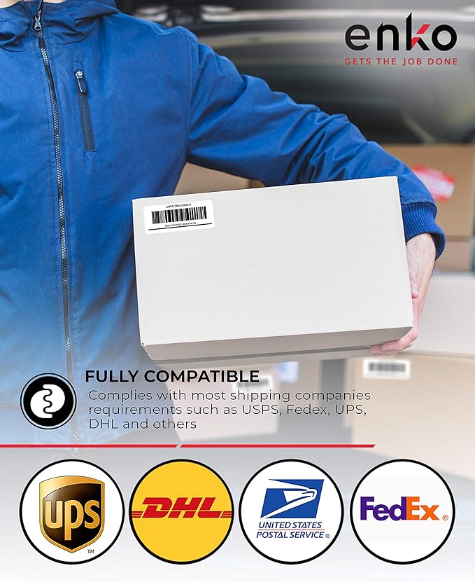 enKo - 2 x 4 Inch Label - White Blank - 10 Up Address Mailing Labels for Laser Inkjet Printer (900 Sheets, 9000 Labels)