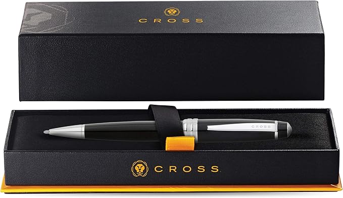 Cross Bailey Refillable Rollerball Pen Presented in a Premium Gift Box - Medium Point, Black Ink, Black