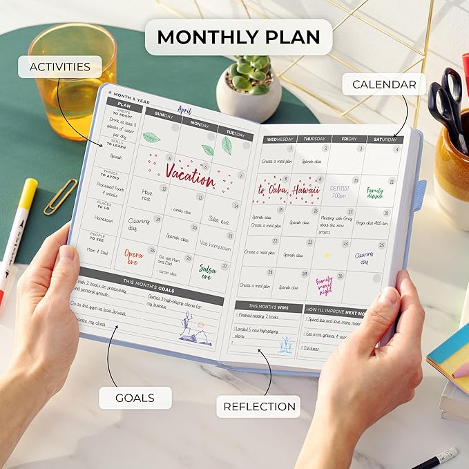 Clever Fox Daily Planner – Undated Planning Notebook with Hourly Schedule & To-Do List – Personal Day Task & Work Organizer, 6 Months (Periwinkle)