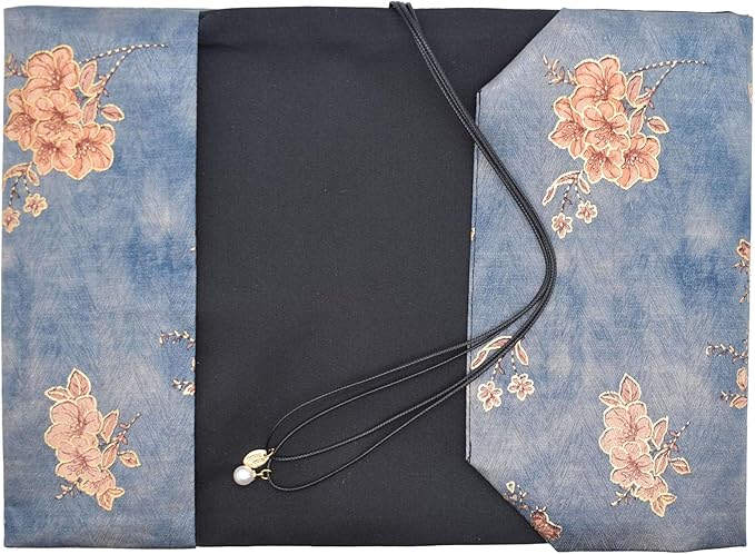 BLBMH A5 Book Covers for Paperbacks Book Cover Fit for 5.5x8.3 inch Adjustable Book Sleeve Cover for A5 Diary Books Fabric Softcover Protector for Notebook - Flower 3 Blue