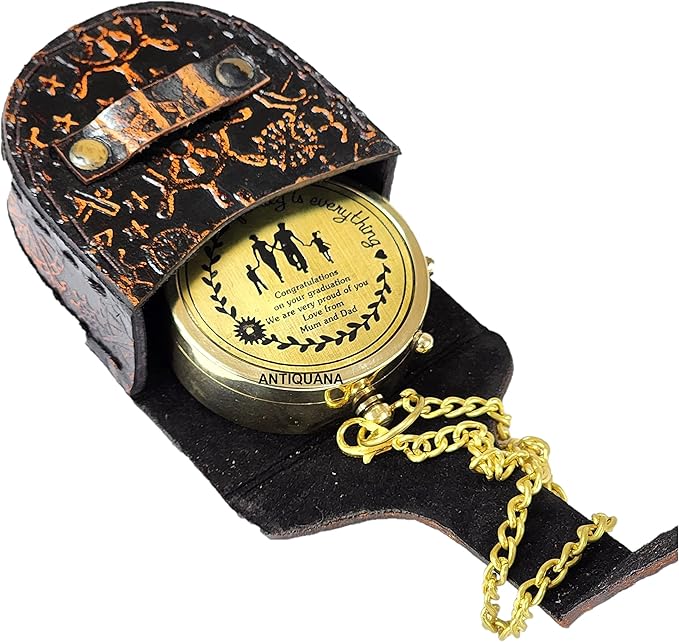 Brass Directional Engraved Compass, Baptism Gifts for Boys Girls, First Communion, Christian Gifts for Men, First Confirmation Gifts for Boys, Inspirational