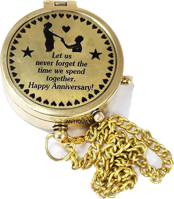 Brass Directional Engraved Compass, Baptism Gifts for Boys Girls, First Communion, Christian Gifts for Men, First Confirmation Gifts for Boys, Inspirational