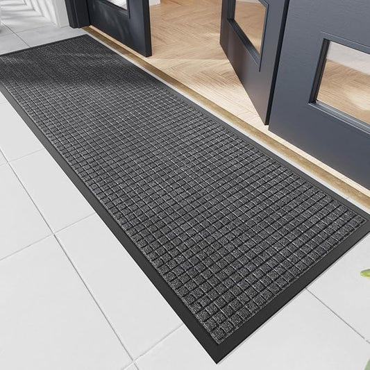 Durable Front Door Mat, 72" x 24" Heavy Duty Indoor Outdoor Doormat for Entryway, Non-Slip Rubber Backing, Stain and Fade Resistant Commercial Floor Mat for Home Office Entry