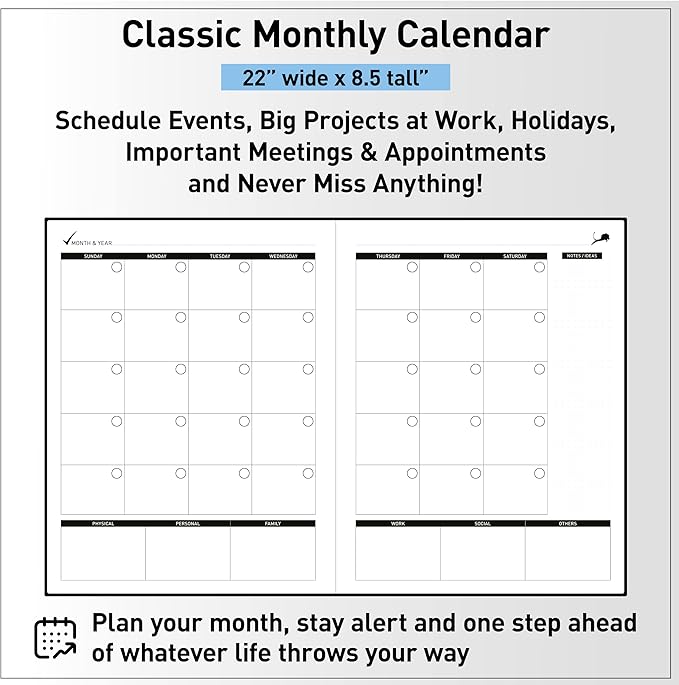 Daily Planner - Professional Life Planner, Calendar & Gratitude Journal to Increase Productivity, Time Management & Happiness - Vegan Leather Softcover, 6 Months, Undated 24 Hour Business Planner