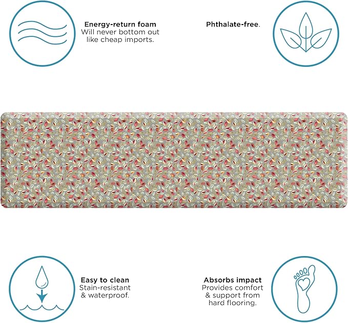 GelPro Anti-Fatigue Designer Comfort Kitchen Floor Mat Orchard Sultry Grey 30x108