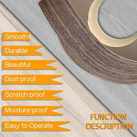 GSCIT Club Walnut Edge Banding, 2 inch x 500ft roll of Veneer Edge Banding Pre-glued Flexible, Wood Tape Banding for Cabinet Repair Furniture