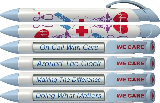 Greeting Pen Rotating Message Nurse Pen - We Care 6 Pack (36547)