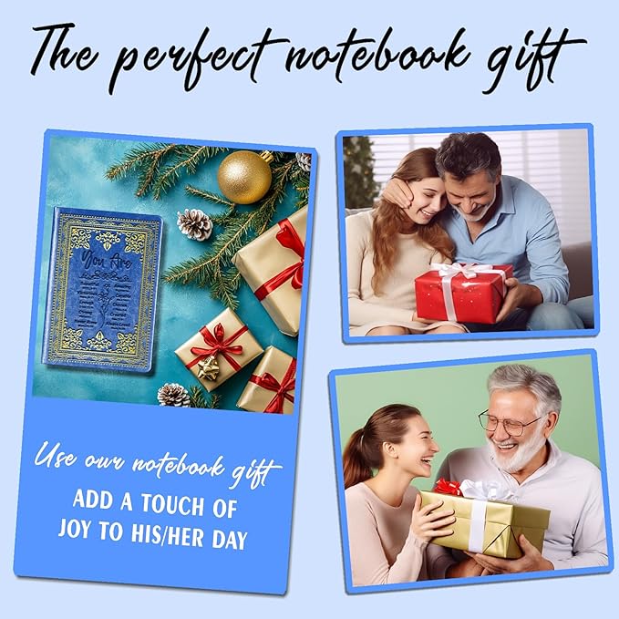 Dark Blue A5 Lined Leather Journal Notebook,Inspirational Christian Gifts Hardcover Executive Notebooks for Men Women,200 Pages 100 Gsm Thick Ruled Paper Daily Diary for School,Family ,Friends,Work (You Beautiful Dark Blue)