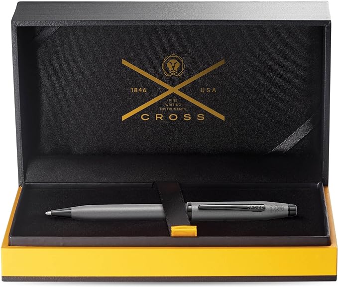 Cross Century II Refillable Ballpoint Pen Presented in a Luxury Gift Box - Medium Point, Black Ink, Brushed Gunmetal Gray