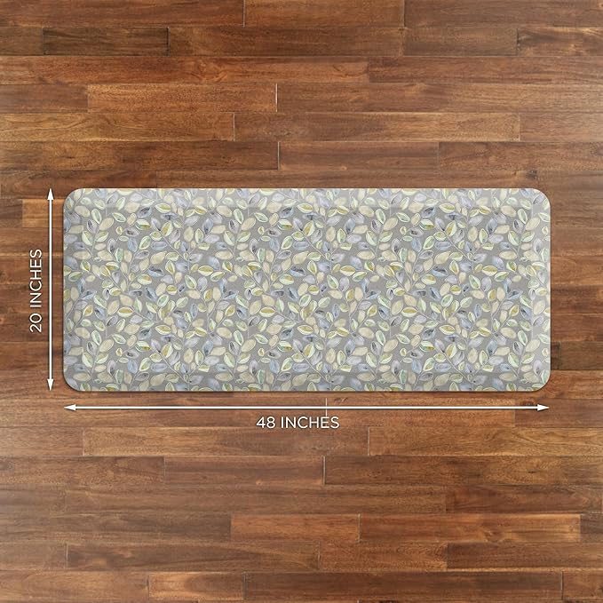 GelPro Anti-Fatigue Designer Cushioned Comfort Kitchen Floor Mat, Padded Stain-Resistant, Waterproof, Non-Slip Comfort Padded Desk/Office Mat, Orchard Grey Lake 20x48