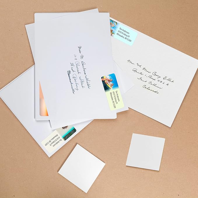 Customized Personalized Address Labels - Made in The USA by Kenco (500 Labels, Tropical Beach)