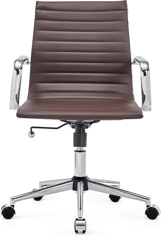 Chair, Desk Computer Chair ，with Armrests ，Ergonomic Office Chair for Home and Office, 17.32 x 22.83 x 35.43 inches, Multiple Colors (Brown)
