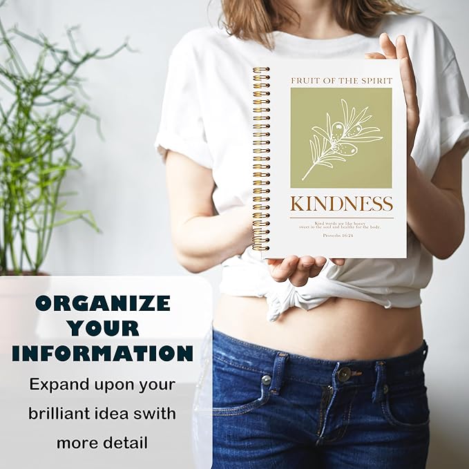 BearCake Bible Notebooks for Note Taking,Bible Journaling Notebook,Christian Notebook Journal,Fruit of the Spirit Kindness Christian Gifts for Women，Spiral Notebook 5.5x8.3