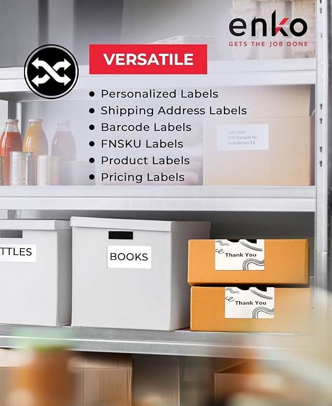 enKo (6 Rolls, 1,800 Labels) Address, Shipping & Barcode Labels 30256 (2-5/16 x 4") Compatible for Dymo LabelWriter